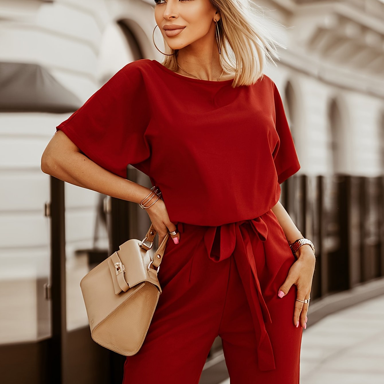 Eenvoudige en stijlvolle winterjumpsuit