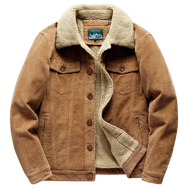 Jason - Winterjack met rits en fluwelen overjas van corduroy