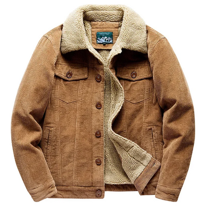 Jason - Winterjack met rits en fluwelen overjas van corduroy