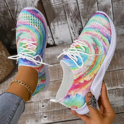 Rosa - Mesh gebreide sneakers in mixkleuren