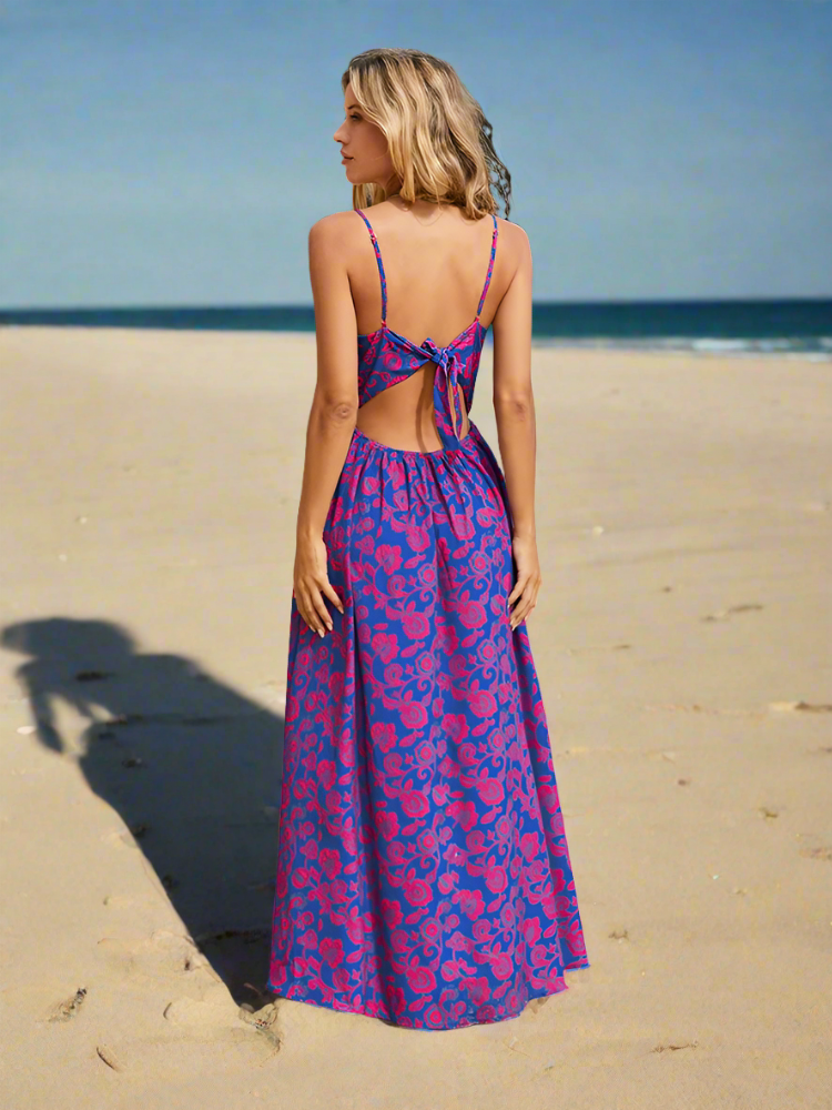Jessa - Geknoopte maxi-jurk met bloemenprint