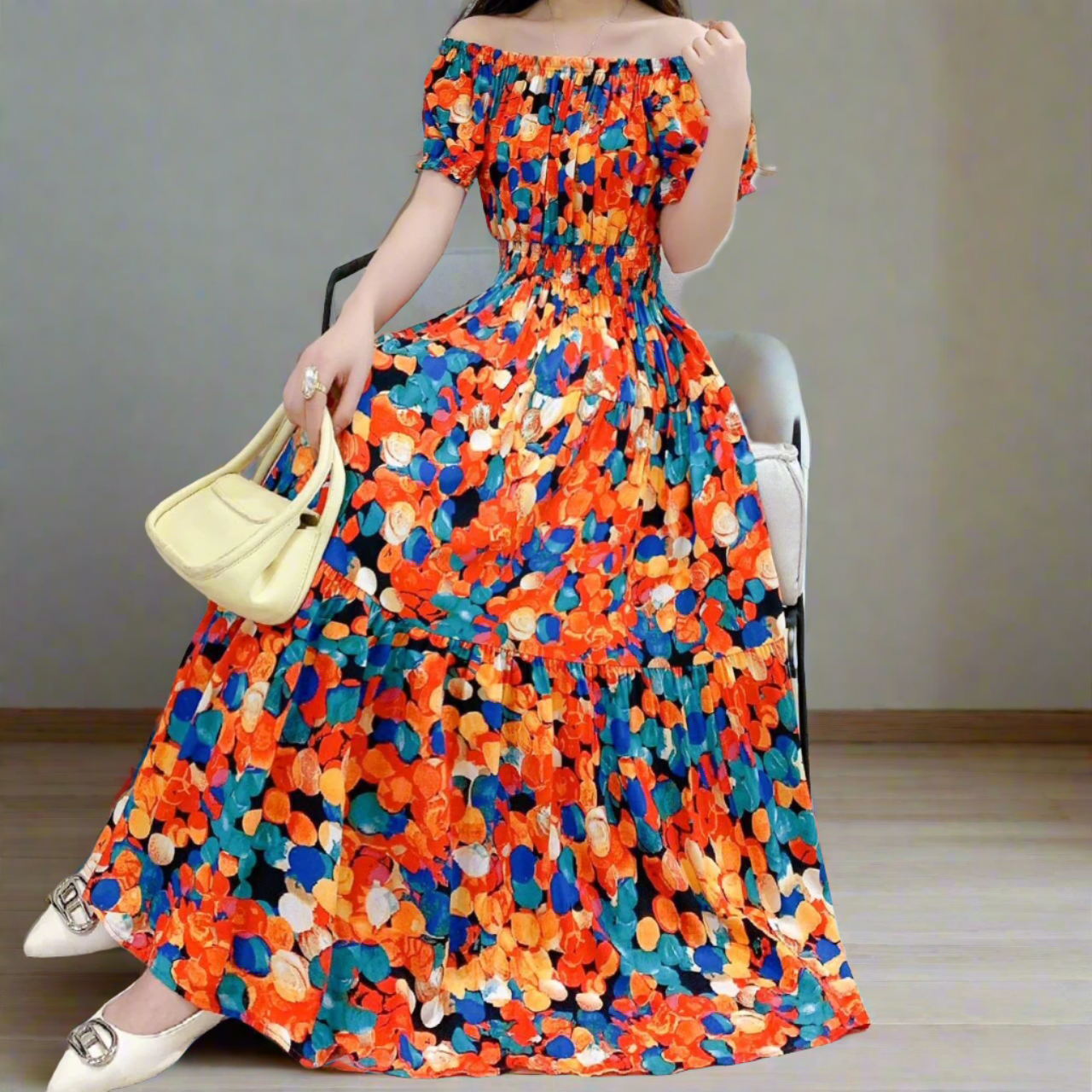 Vivian - Indian Summer lange maxi-jurk