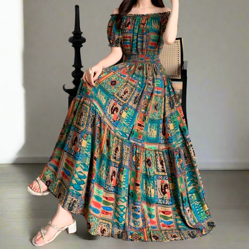 Vivian - Indian Summer lange maxi-jurk