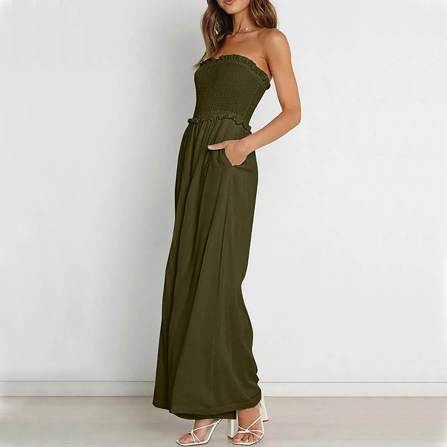 Phoebe - Boheemse strapless jumpsuit