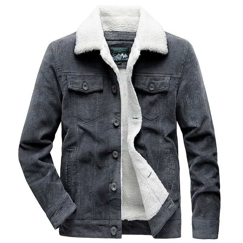 Jason - Winterjack met rits en fluwelen overjas van corduroy