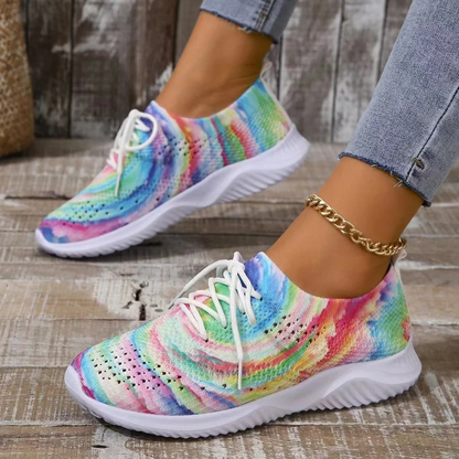 Rosa - Mesh gebreide sneakers in mixkleuren