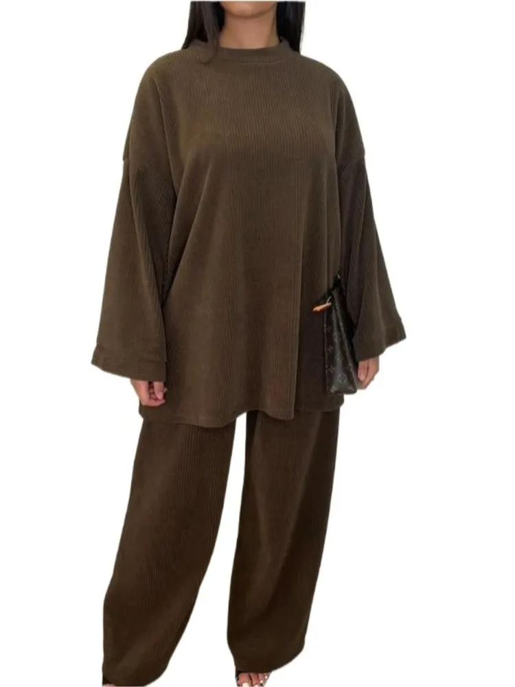 Julia - Herfst-winter effen corduroy sets