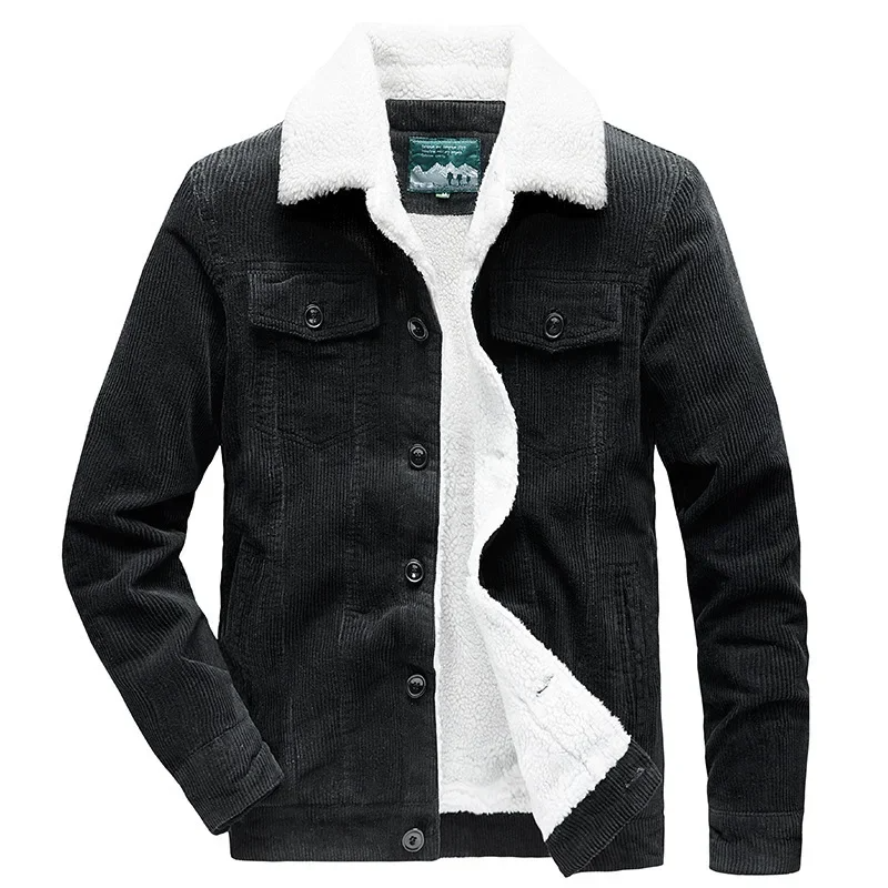 Jason - Winterjack met rits en fluwelen overjas van corduroy