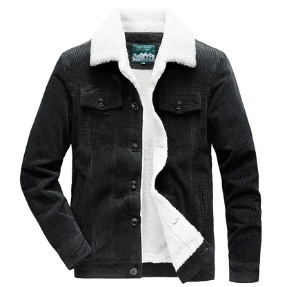 Jason - Winterjack met rits en fluwelen overjas van corduroy