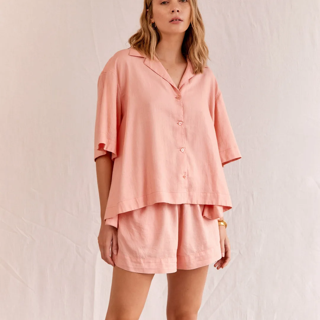 Athena - 2-delige outfitset met grafisch bedrukt overhemd