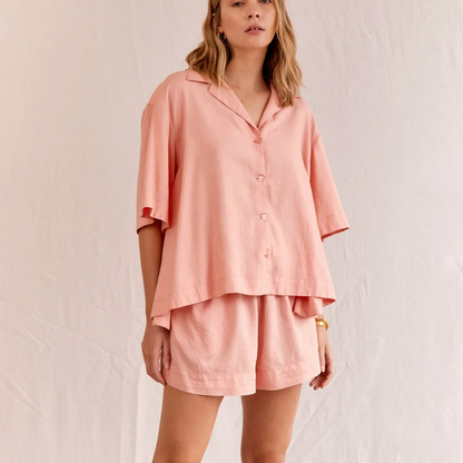 Athena - 2-delige outfitset met grafisch bedrukt overhemd