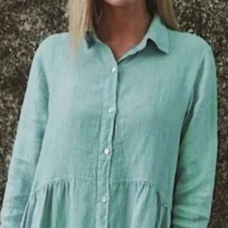 Andrea - Lente/zomer damesmode grote maat jurk met lange mouwen