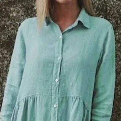 Andrea - Lente/zomer damesmode grote maat jurk met lange mouwen
