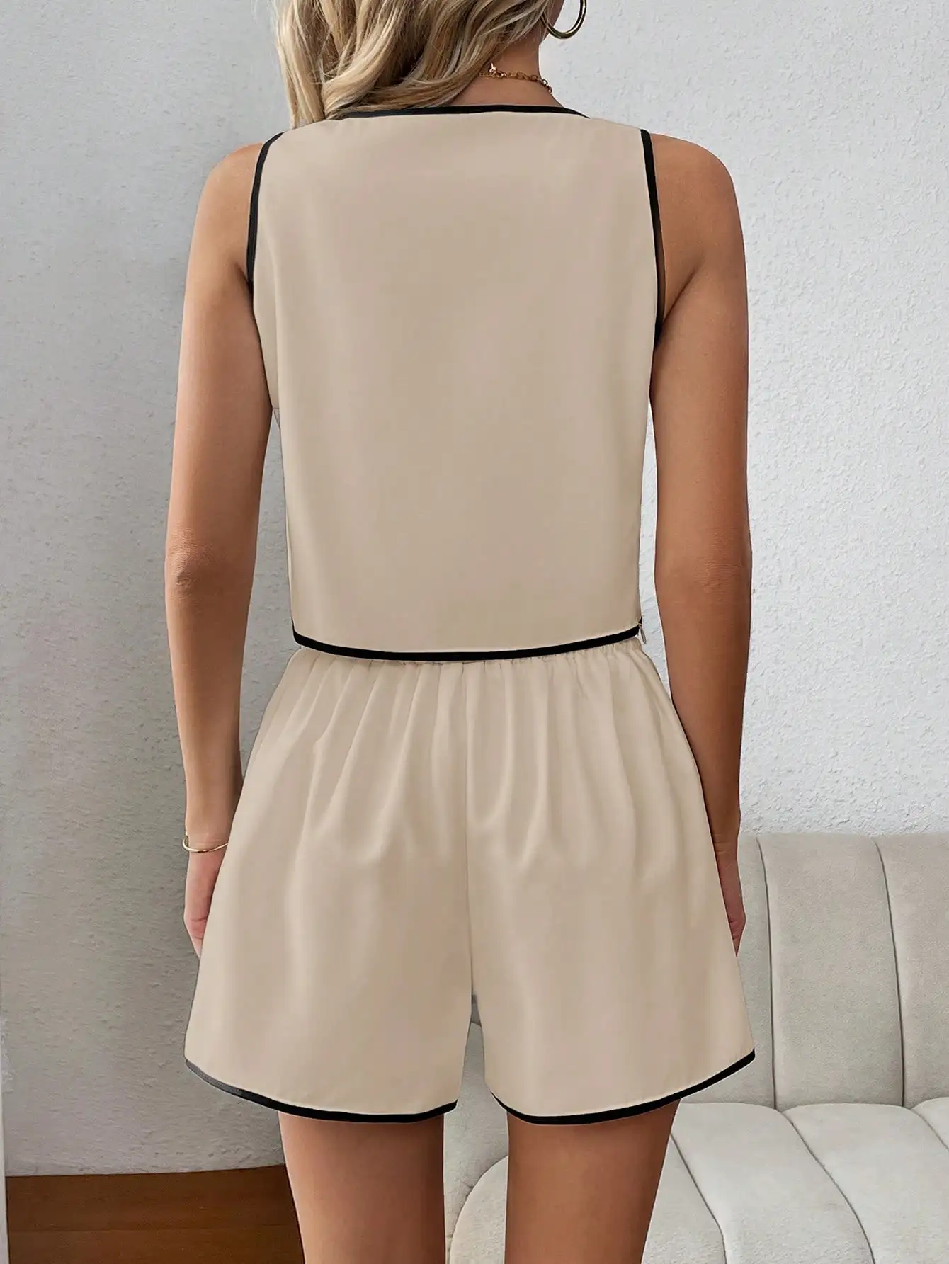 Angel - Zomersport mouwloos vest, tweedelige set