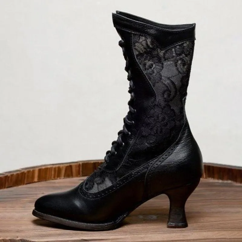 Vina - Vintage enkellaarzen voor dames