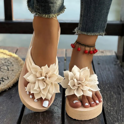 Marjorie - Damesslippers met zonnebloemdecoratie