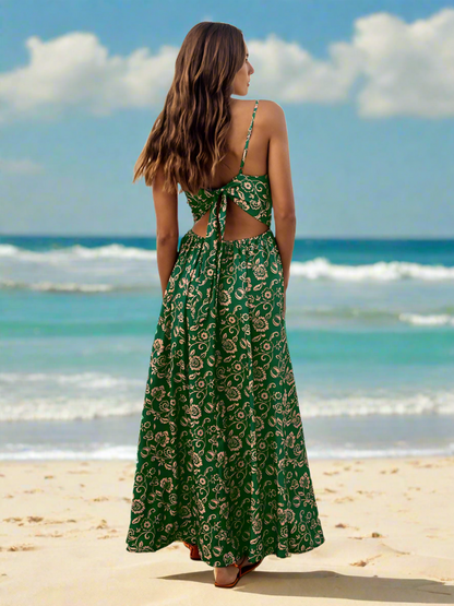 Jessa - Geknoopte maxi-jurk met bloemenprint
