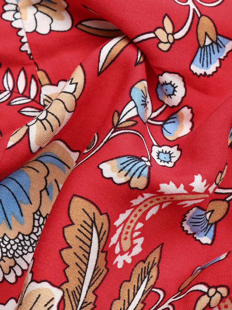 Anna - Vintage bloemen Boho bedrukte vestidos damesjurk