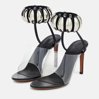 Jennie - Transparante Hoge Hakken Sandalen met Parels voor Vrouwen